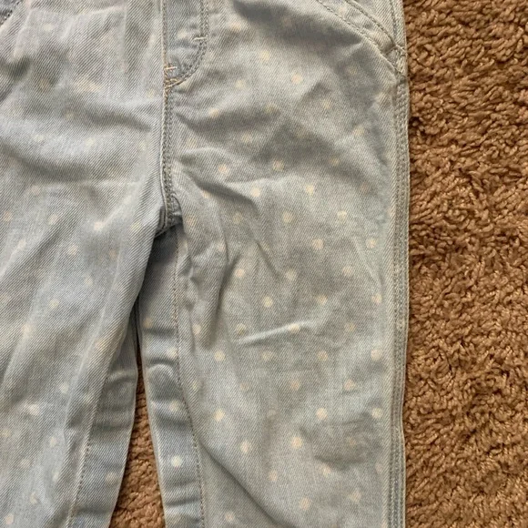 OshKosh B’gosh Infant Baby Polka Dotted Denim Overalls - Picture 2 of 13